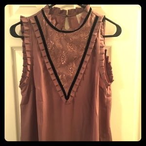 Moon ModCloth high neck sleeveless pink shirt